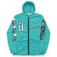 Unlimited skeleton hands NO EVIL turquoise Men’s windbreaker