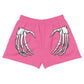 Unlimited Skeleton hands pink Women’s Recycled Athletic Shorts